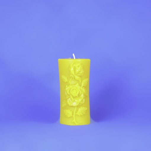 Beeswax Decorative Rose Pillar Candle
