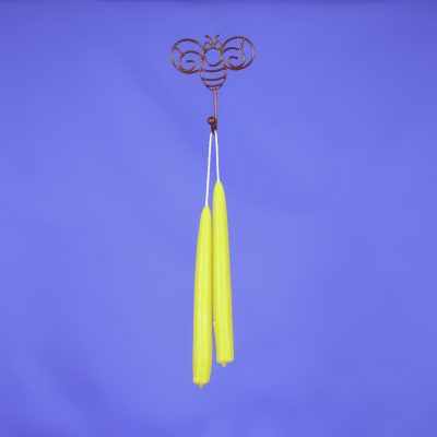 Beeswax 8" Hand Dipped Taper Candle Pair