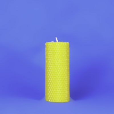 Beeswax Solid 2" x 5" Honeycomb Pillar Candle