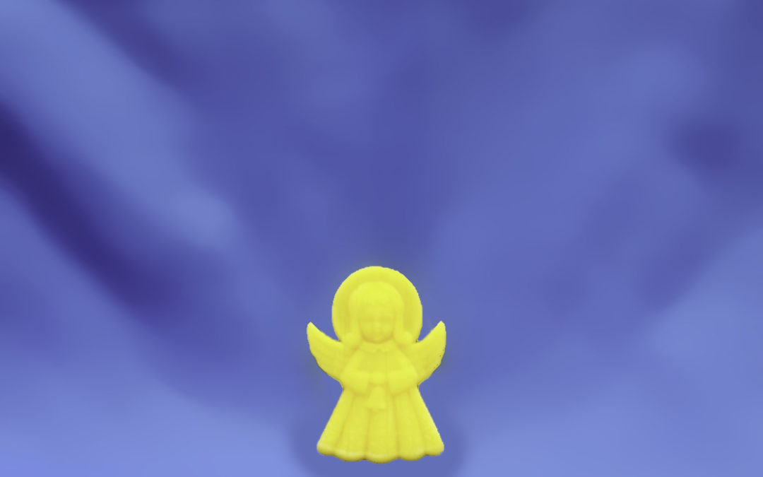 Beeswax Small Standing Angel with Bell Ornament