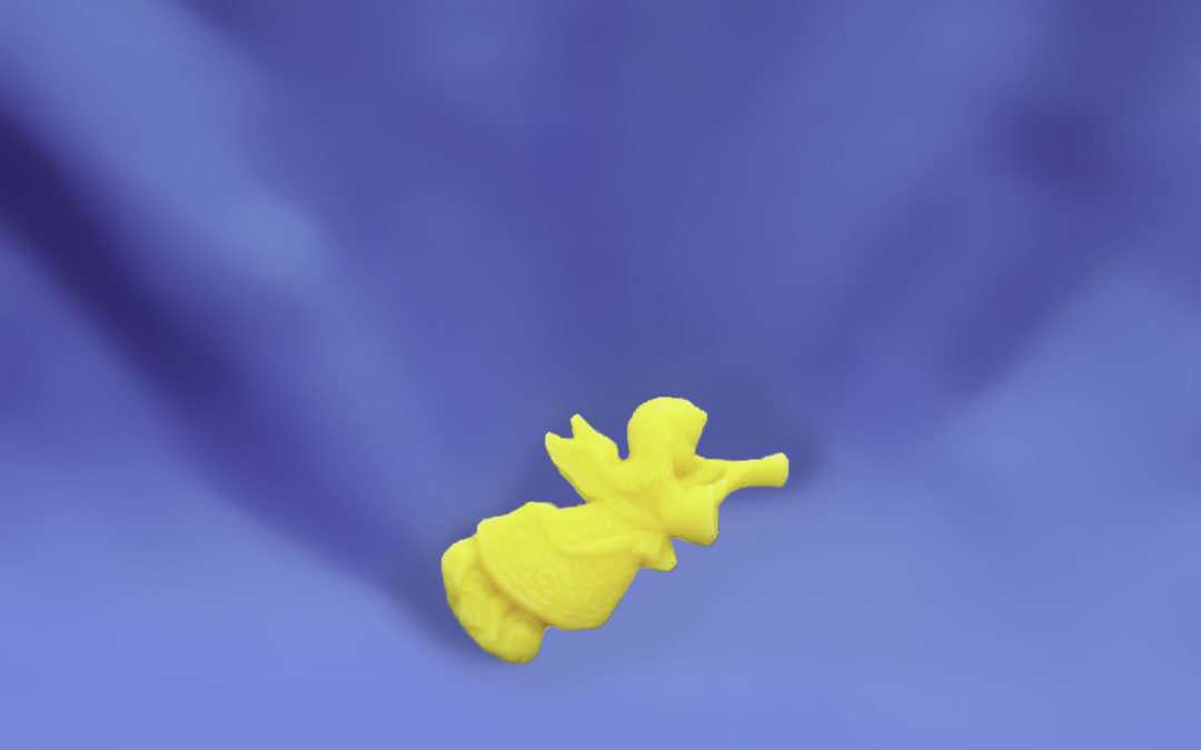Beeswax Small Flying Angel with Horn Ornament
