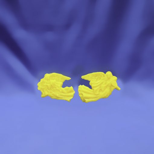 Beeswax Medium Pair of Flying Angels with Instraments Ornament