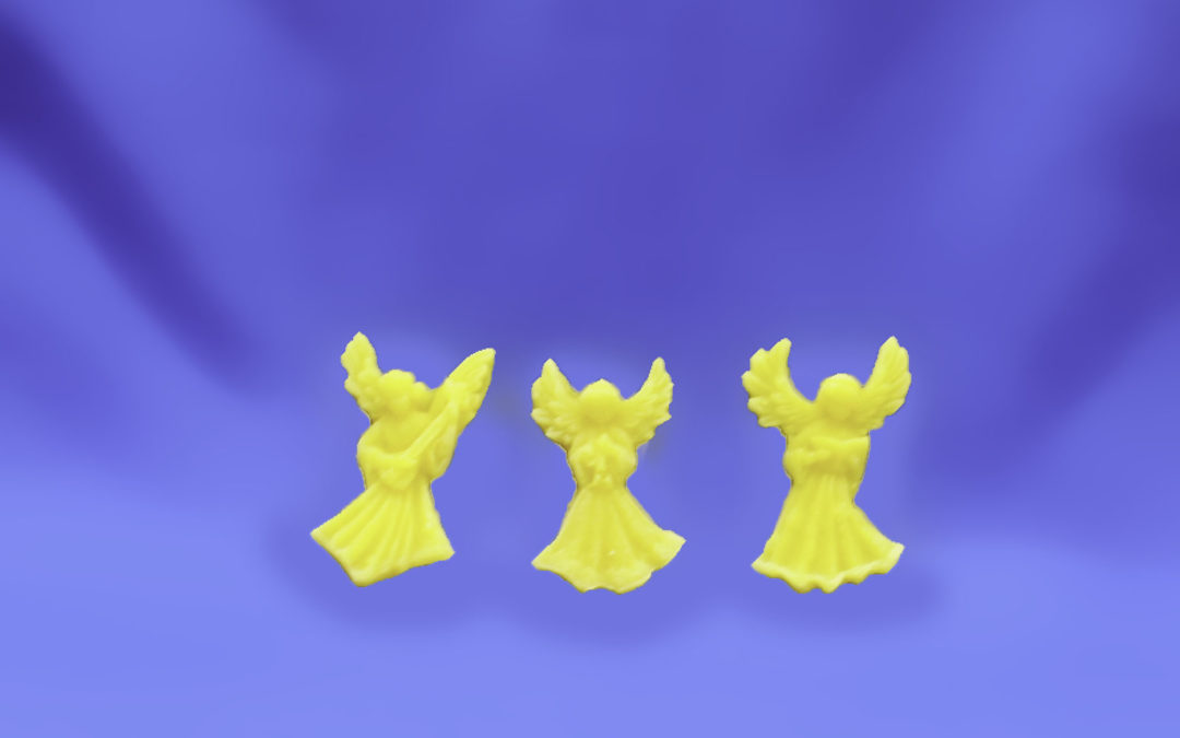 Beeswax Mini Angels Set of 3 Ornaments