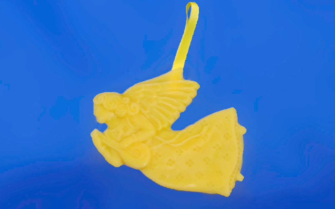 Beeswax Large Flying Angel Ornament
