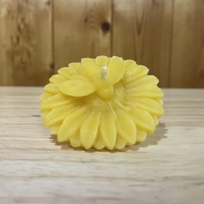Beeswax Floating Bee on Sunflower Candle
