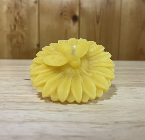 Beeswax Floating Bee on Sunflower Candle