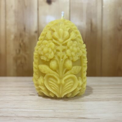 Beeswax Ornate Egg Candle