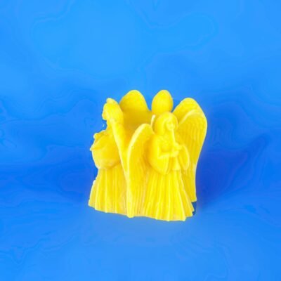 Beeswax Three Angel Large Pillar Candle