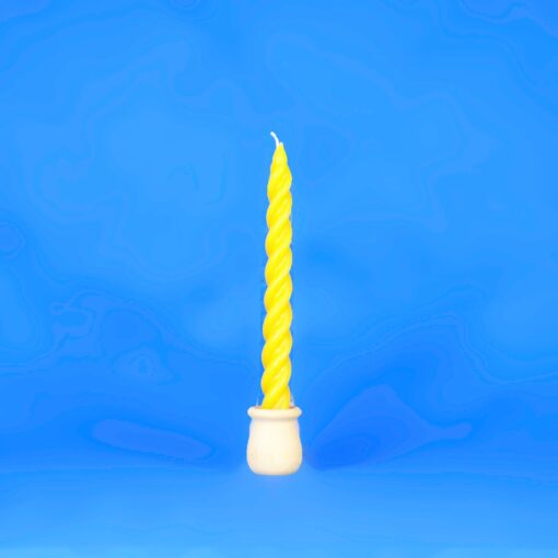 Beeswax 7 1/2" Spiral Taper Candle Pair