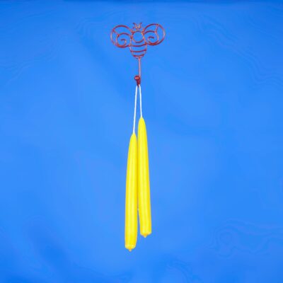 Beeswax 8" Hand Dipped Taper Candle Pair