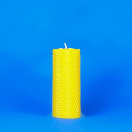 Beeswax Solid 2" x 5" Honeycomb Pillar Candle