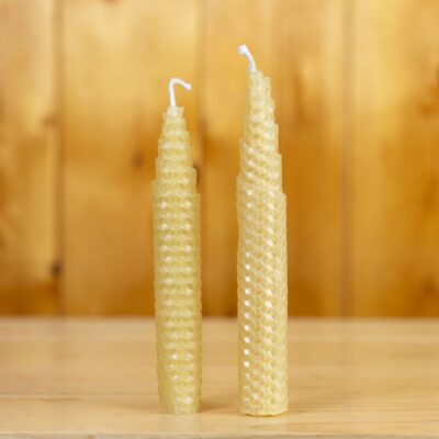 Beeswax 6" Hand Dipped Taper Candle Pair