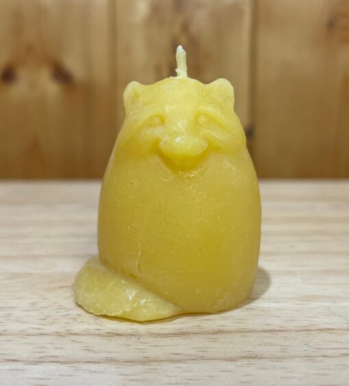 Beeswax Raccoon Candle