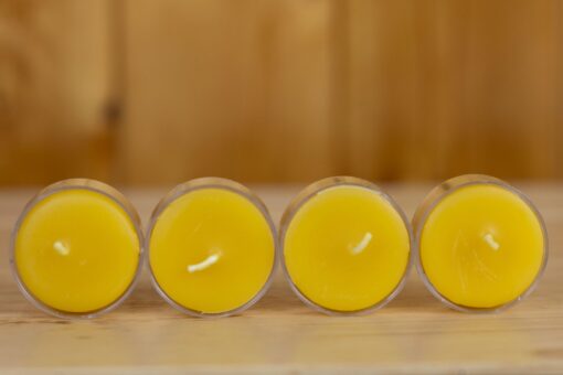Beeswax Tea Lights with Clear Cups