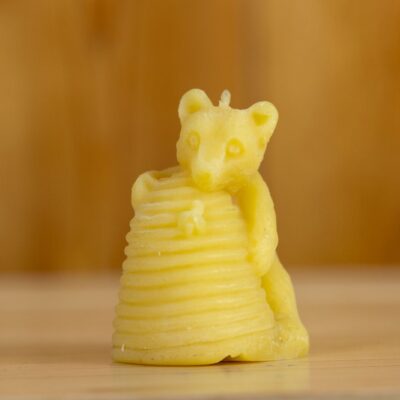 Beeswax Bear Candle with Skep