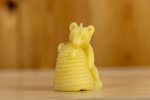 Beeswax Bear Candle with Skep